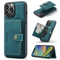 thumbnail image 1 of Allytech 2 in 1 Detachable Wallet Case for iPhone 14 Pro, [Support Wireless Charging] [4 Card Slots & 2 Cash Pocket], Retro PU Leather Magnetic Closure Shockproof Anti-Drop Slim Case, Blue, 1 of 8