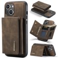 thumbnail image 1 of Allytech 2 in 1 Detachable Wallet Case for iPhone 15 Plus with Cash Pocket & Cash Slots, [Magnetic Clasp] [Kickstand] Retro PU Leather Soft TPU Shockproof Anti-Scratch Slim Case - Coffee, 1 of 9
