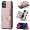 thumbnail image 1 of Allytech 2 in 1 Detachable Wallet Case for iPhone 15, [Support Wireless Charging] [4 Card Slots & 2 Cash Pocket], Retro PU Leather Magnetic Closure Shockproof Anti-Drop Slim Case, Pink, 1 of 8