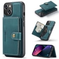 thumbnail image 1 of Allytech 2 in 1 Detachable Wallet Case for iPhone 15, [Support Wireless Charging] [4 Card Slots & 2 Cash Pocket], Retro PU Leather Magnetic Closure Shockproof Anti-Drop Slim Case, Blue, 1 of 8