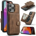 thumbnail image 1 of Allytech 2 in 1 Detachable Wallet Case for iPhone 16 Plus, [Support Wireless Charging] [4 Card Slots & 2 Cash Pocket], Retro PU Leather Magnetic Closure Shockproof Anti-Drop Slim Case, Brown, 1 of 8