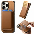 thumbnail image 1 of Allytech 2 in 1 Detachable Wallet Case for iPhone 16 Pro Max, [Thin & Light] [Compatible with MagSafe] Luxury PU Leather Card Holder Soft Bumper Shockproof Anti-Scratch Magnetic Case, Brown, 1 of 11