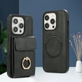 thumbnail image 1 of Allytech 2 in 1 Wallet Case for Apple iPhone 13, Detachable Cards Holder with Ring Holder Stand Shokproof Compatible with Magsafe Wireless Charging Support Protective Case for Women Men - Black, 1 of 7