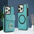 thumbnail image 1 of Allytech 2 in 1 Wallet Case for Apple iPhone 14 Plus, Detachable Cards Holder with Ring Holder Stand Shokproof Compatible with Magsafe Wireless Charging Support Protective Case for Women Men - Green, 1 of 7
