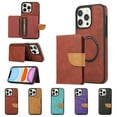 thumbnail image 1 of Allytech 2 in 1 Wallet Case for iPhone 13 Pro, Compatible with MagSafe, Retro PU Leather Kickstand Shockproof Anti-Fall Case with Detachable Magnetic Cards Holder for iPhone 13 Pro, Winered, 1 of 8