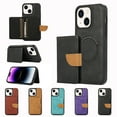 thumbnail image 1 of Allytech 2 in 1 Wallet Case for iPhone 15 Plus, Compatible with MagSafe, Retro PU Leather Kickstand Shockproof Anti-Fall Slim Case with Detachable Magnetic Cards Holder for iPhone 15 Plus, Black, 1 of 8