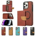 thumbnail image 1 of Allytech 2 in 1 Wallet Case for iPhone 15 Pro, Compatible with MagSafe, Retro PU Leather Kickstand Shockproof Anti-Fall Slim Case with Detachable Magnetic Cards Holder for iPhone 15 Pro, Winered, 1 of 8