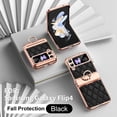 thumbnail image 1 of Allytech 2023 New Samsung Galaxy Z Flip4 Case with Glitter Ring Grip, Luxury Glitter Bling Rhinestone PU Leather Slim Shell Cover for Girls Women Stand Hinge Protection Anti-Scratch Case - Black, 1 of 9