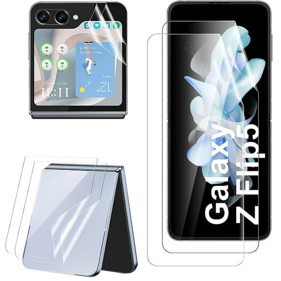 Allytech [3 Set] Samsung Z Flip 6 Screen Protector, Inside Film + Front Screen Protector +Back Protector, Flexible HD Full Covered No Bubbles Hydrogel Protector for Samsung Galaxy Z Flip 6