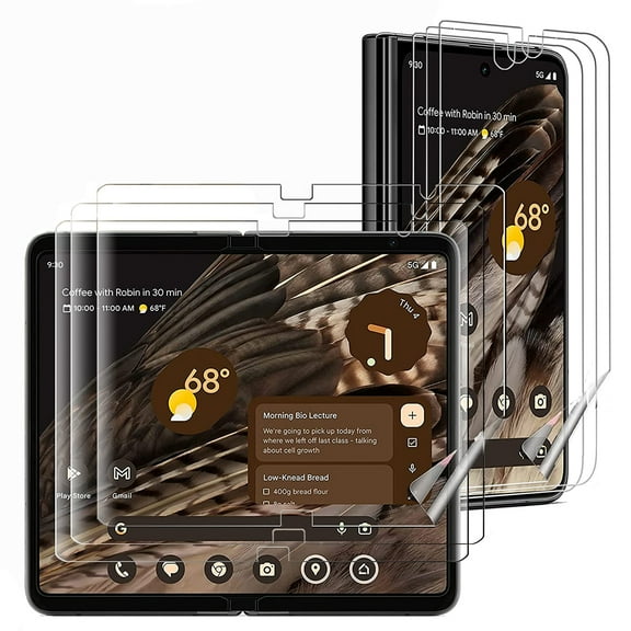 Allytech 3 Sets 6Pcs Screen Protector for Google Pixel 10 Pro Fold, Inner + Outer Screen Protector Film HD Clear Case Friendly Anti-Fringerprint Bubble Free Easy Installation