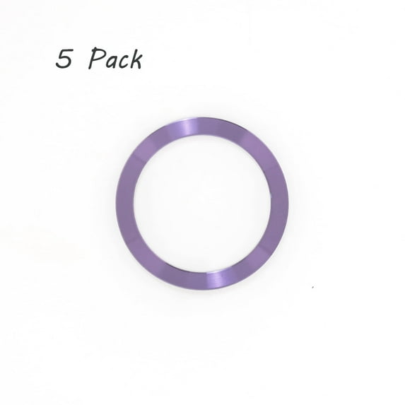 Allytech 5Pcs Magnetic Phone Ring Holder for MagSafe, Universal Metal Rings Sticker Compatible for Magsafe Magnetic iPhone 14/13/12 Mini Pro Max,for Galaxy S23/S22/S21 Ultra and Phone Case - Purple