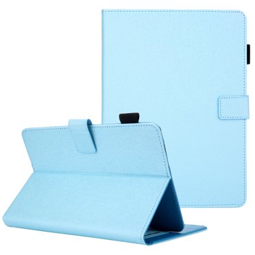 Allytech 7 Inch Tablet Case, PU Leather Slim Folio Stand Case Cover for Galaxy Tab A 7.0 /Tab 3 7.0 / Tab 4 7.0/ Tab E/ RCA Voyager 7/ Lenovo Tab / MediaPad and More 6.5-7.5 Inch Tablet, Blue