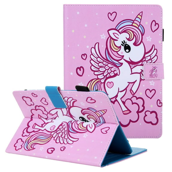 Allytech 7 Inch Universal Tablet Case, PU Leather Kickstand Slim Case Cover for Galaxy Tab 3 Lite /E Lite 7.0, RCA 7.0, Lenovo Tab, Medipad, HD 7 and More 6.5-7.5 Inch Tablet, Flying Unicorn