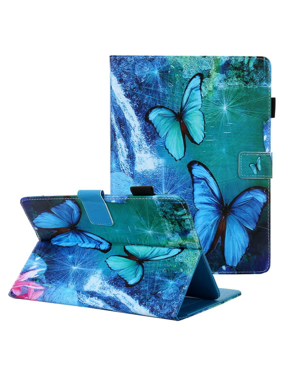Allytech 8 Inch Tablet Case, Slim Folio Stand Case Cover for iPad Mini/ Lenovo/RCA/Oasis/ Galaxy Tab 8.0 T377 T380 T350 P200/ ASUS/ LG/ Fire HD 8 & More 7.5-8.5" Tablet, Butterfly