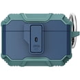 thumbnail image 1 of Allytech AirPods Case Designed for Airpods Pro, Secure Lock Clip Full-Body Hard Shell Rugged Protective Case with Carabiner For Apple Airpods Pro,Darkblue+Green, 1 of 7