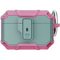 thumbnail image 1 of Allytech AirPods Case Designed for Airpods Pro, Secure Lock Clip Full-Body Hard Shell Rugged Protective Case with Carabiner For Apple Airpods Pro,Green+Pink, 1 of 7