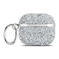 thumbnail image 1 of Allytech AirPods Pro Case with Glitter, Luxury Bling Sparkle Rhinestone Protective Shockproof Dustproof Keychain Apple Bluetooth Container Skin Cover for Apple Airpods Pro, Silver, 1 of 6
