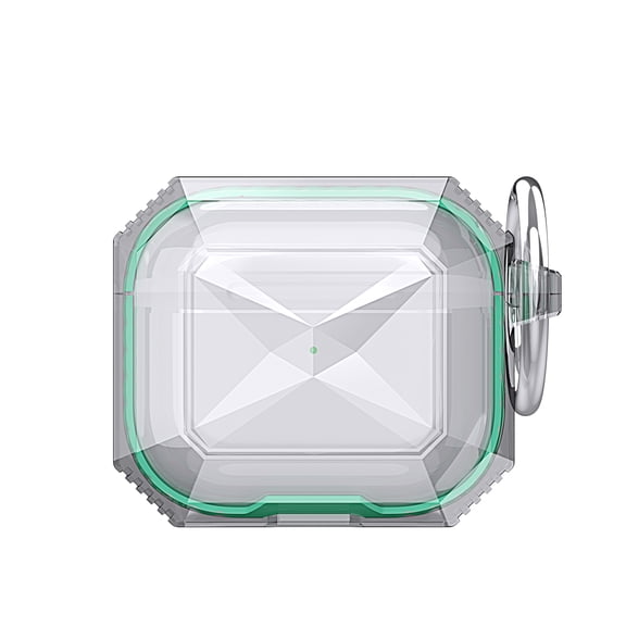 Allytech Airpods Case 1st/ 2nd Generation, Soft TPU Clear Skin Cover Dust Proof Protective With Keychain Cute Case Cover for Apple Airpods 1 / Airpods 2, Green