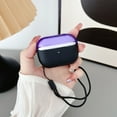 thumbnail image 1 of Allytech Airpods Case for Apple Airpods Pro 1st Gen 2019, TPU Rubber Anti-Scratch Earbuds Case Cover with Hand Wrist Strap Shockproof Protective Case Skin for Apple Airpods Pro 1st Gen - Black+Purple, 1 of 5