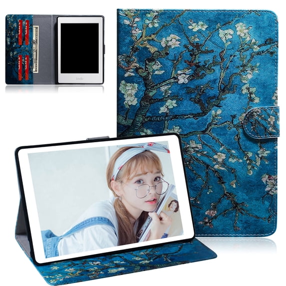 Allytech All-New Kindle 2019 Case 6" E-reader 10th Gen (Not for Kindle Paperwhite), Slim Fit PU Leather Shockproof Folio Lightweight TPU Back Cover for Amazon Kindle 10th Generation, Blossom