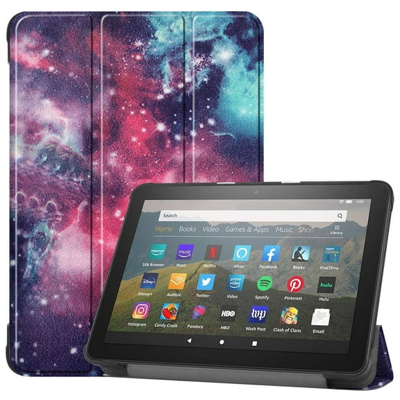 Allytech Amazon New Kindle Fire HD 8 Case (8-inch Display, 10th Generation, 2020 Released), Slim Trifold Stand Protective Auto Sleep Wake Case Cover for Amazon Kindle Fire HD 8 2020, Galaxy