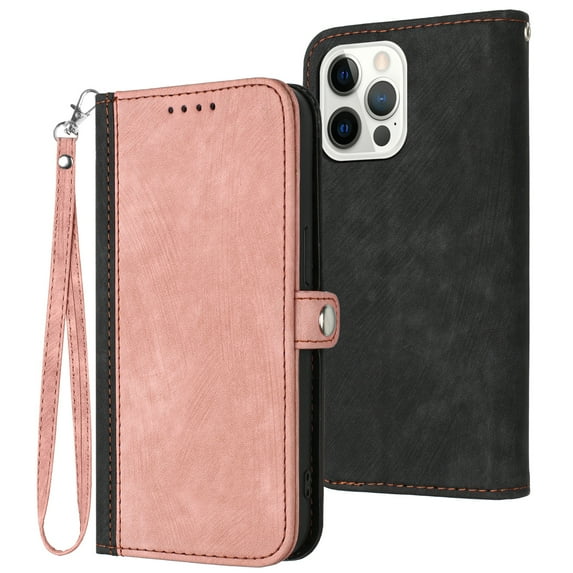Allytech for Apple iPhone 11 Pro Max Case Cover, Premium PU Leather TPU Drop Proof Kickstand Wrist Strap Card Holder Folio Flip Magnetic Wallet Protective Case for iPhone 11 Pro Max 6.5", Pink