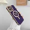 thumbnail image 1 of Allytech for Apple iPhone 12 Case Magnetic, Compatible with Magsafe Soft TPU Plating Butterfly Design Back Cover Wireless Charging Support Slim Fit Luxury Case for Girls Women - Purple, 1 of 8