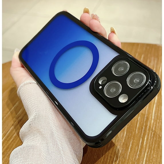 Allytech for Apple iPhone 14 Plus Case Cover Magsafe, Gradient Color Case for Girls Slim Shell Wireless Charging Anti-Scratch Shock Resistance Protective Phone Case for Apple iPhone 14 Plus - Blue