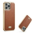 thumbnail image 1 of Allytech for Apple iPhone 14 Pro Max 6.7 inch Case 2022, [Electroplating Metal Frame] and Luxury Snake Pattern PU Leather Hybrid Heavy Duty Protection Shockproof Thin Slim Lightweight Cover, Brown, 1 of 10