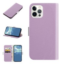 Allytech for Apple iPhone 14 Pro Max 6.7 inch Wallet Case,Candy Color Lychee Texture PU Leather Magnetic Flip Holder Card Slots Shockproof Phone Cover,Purple