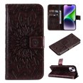 thumbnail image 1 of Allytech for Apple iPhone 15 Case Wallet, Mandala Embossed PU Leather Flip Folio Cover Cards Slots Stand Protective Shockproof Wallet Case Cover for Apple iPhone 15 - Brown, 1 of 1