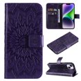 thumbnail image 1 of Allytech for Apple iPhone 15 Case Wallet, Mandala Embossed PU Leather Flip Folio Cover Cards Slots Stand Protective Shockproof Wallet Case Cover for Apple iPhone 15 - Purple, 1 of 12