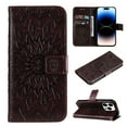 thumbnail image 1 of Allytech for Apple iPhone 15 Pro Case Wallet, Mandala Embossed PU Leather Flip Folio Cover Cards Slots Stand Protective Shockproof Wallet Case Cover for Apple iPhone 15 Pro - Brown, 1 of 1