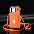 thumbnail image 1 of Allytech for Applel iPhone 12 / iPhone 12 Pro Case 6.1", Premium PU Leather Multiple Cards Slots Large Space Wallet Case with Crossbody Shoulder Strap for Girls Women - Orange, 1 of 5