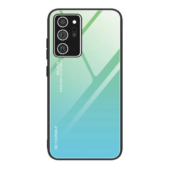 Allytech Back Cover Compatible with Samsung Galaxy Note 20, Slim Silicone Frame Tempered Glass Back Cover Shockproof Protective Bumper Case for Samsung Galaxy Note 20,Green