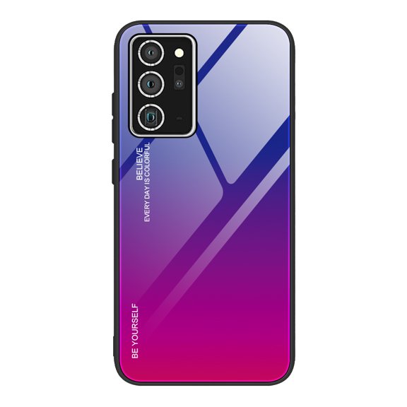 Allytech Back Cover Compatible with Samsung Galaxy Note 20, Slim Silicone Frame Tempered Glass Back Cover Shockproof Protective Bumper Case for Samsung Galaxy Note 20,Rose