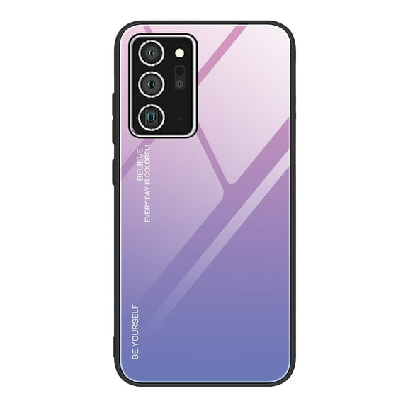 Allytech Back Cover Compatible with Samsung Galaxy Note 20, Slim Silicone Frame Tempered Glass Back Cover Shockproof Protective Bumper Case for Samsung Galaxy Note 20,Purple
