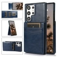 thumbnail image 1 of Allytech Back Flip Wallet Case for Samsung Galaxy S23 Ultra with 5 Card Holder, Luxury PU Leather Kickstand Magnetic Buckle Shockproof Anti-Scratch Protective Case for Women Men - Darkblue, 1 of 7