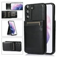 thumbnail image 1 of Allytech Back Flip Wallet Case for Samsung Galaxy S25 with 5 Card Holder, Luxury PU Leather Kickstand Magnetic Buckle Shockproof Anti-Scratch Protective Case for Women Men - Black, 1 of 7
