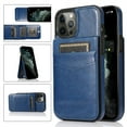 thumbnail image 1 of Allytech Back Flip Wallet Case for iPhone 14 Pro with 5 Card Holder, Luxury PU Leather Kickstand Magnetic Buckle Shockproof Anti-Scratch Protective Case for Women Men - Darkblue, 1 of 6
