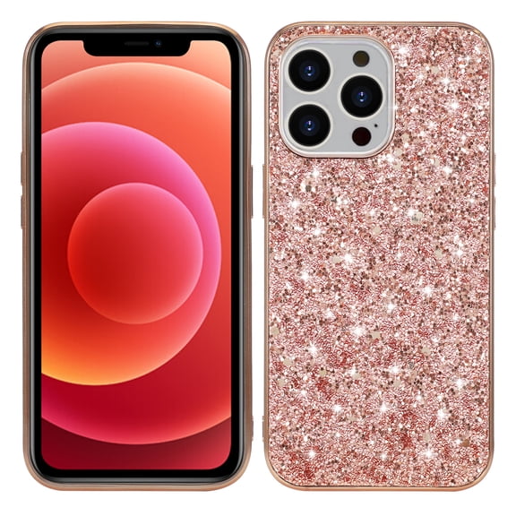 Allytech Bling Case Compatible with iPhone 13 Cover 2021(6.1 inch), Glitter Sparkly Slim TPU Shell Anti-Slip Soft Rubber Protective Case for Girls Women for iPhone 13 5G 6.1", Rosegold