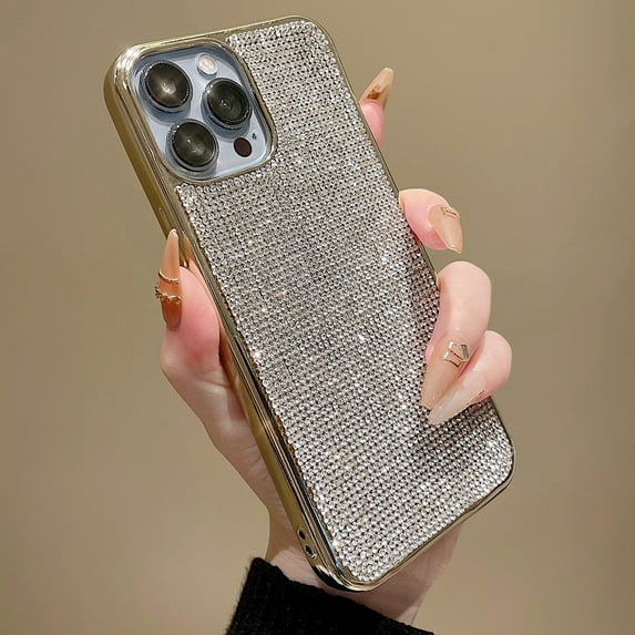 Allytech Bling Glitter Case Cover for Apple iPhone 16 6.1", Sparkle Bling Diamond Embossed Shockproof Protective Bumper iPhone 16 Case for Girls Women - Gold