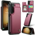 thumbnail image 1 of Allytech Business Wallet Case for Samsung Galaxy S23 with Credit Card Holder, [RFID Blocking] [Camera Screen Protection] PU Leather Magnetic Clasp Kickstand Shockproof Protective Case - Winered, 1 of 9