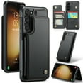 thumbnail image 1 of Allytech Business Wallet Case for Samsung Galaxy S23 with Credit Card Holder, [RFID Blocking] [Camera Screen Protection] PU Leather Magnetic Clasp Kickstand Shockproof Protective Case - Black, 1 of 9