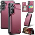 thumbnail image 1 of Allytech Business Wallet Case for Samsung Galaxy S24 Plus with Credit Card Holder, [RFID Blocking] [Camera Screen Protection] PU Leather Magnetic Clasp Kickstand Shockproof Protective Case - Winered, 1 of 9