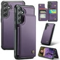 thumbnail image 1 of Allytech Business Wallet Case for Samsung Galaxy S24 Plus with Credit Card Holder, [RFID Blocking] [Camera Screen Protection] PU Leather Magnetic Clasp Kickstand Shockproof Protective Case - Purple, 1 of 9
