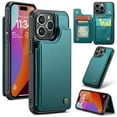 thumbnail image 1 of Allytech Business Wallet Case for iPhone 11 Pro with Credit Card Holder, [RFID Blocking] [Camera Screen Protection] PU Leather Magnetic Clasp Kickstand Shockproof Protective Case - Blue, 1 of 9