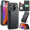 thumbnail image 1 of Allytech Business Wallet Case for iPhone 11 Pro with Credit Card Holder, [RFID Blocking] [Camera Screen Protection] PU Leather Magnetic Clasp Kickstand Shockproof Protective Case - Black, 1 of 9