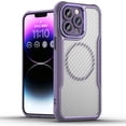 thumbnail image 1 of Allytech Carbon Fiber Case for iPhone 14 | 360-Degree Protection | Thin & Light Design | Full Camera Lens Protection | Anti-Fingerprint & Non-Slip | Flexible & Luxury | Purple, 1 of 9