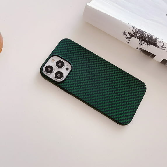 Allytech Carbon Fiber Pattern Case for Apple iPhone 12 Pro Max 6.7 inch,Lightweight Slim Fit Scratch Resistant Hybrid Rubber Back Case Cover,Green